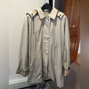 Burberry Tan trench/rain coat
